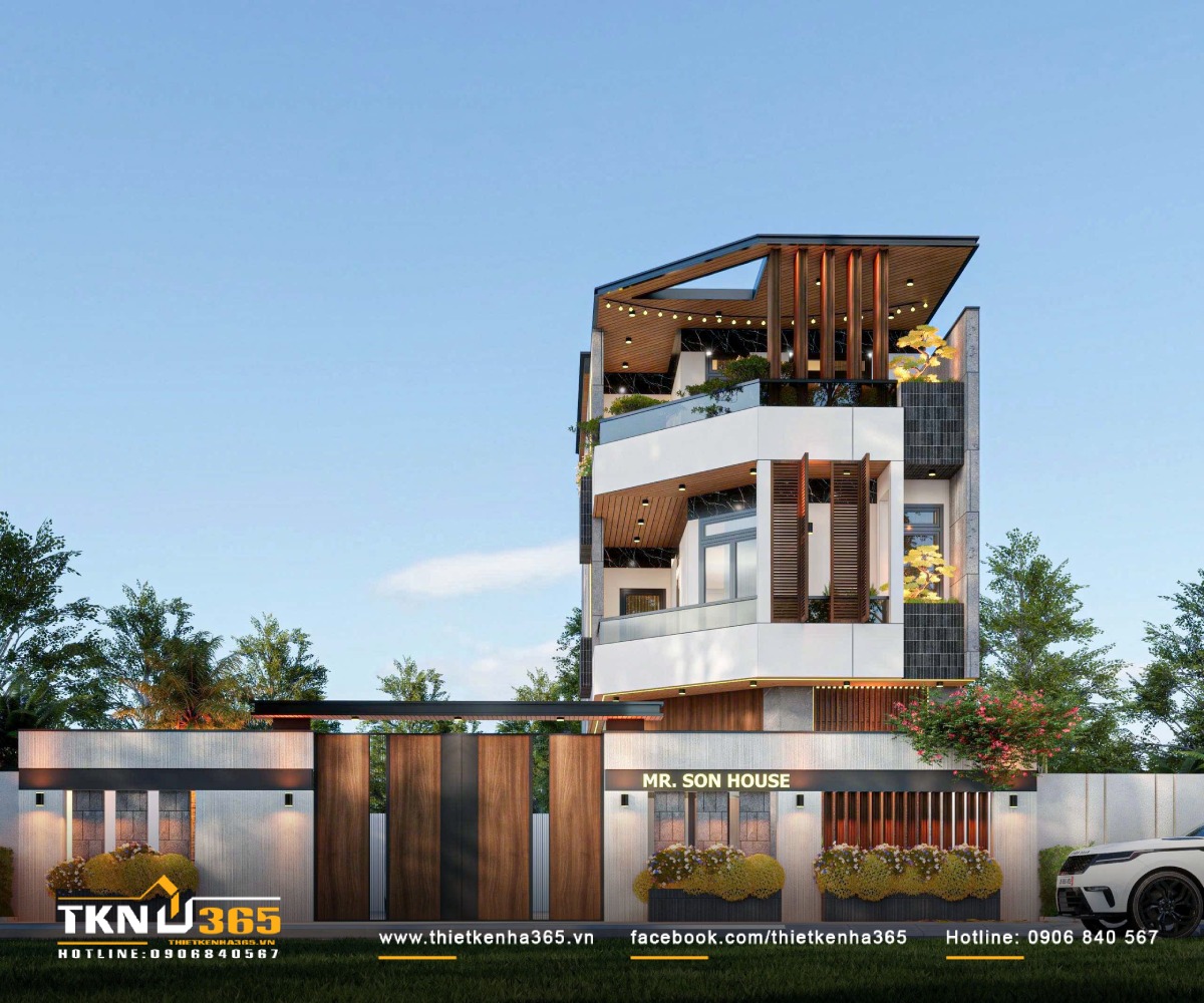 Thiết kế biệt thự phố 3 tầng 1