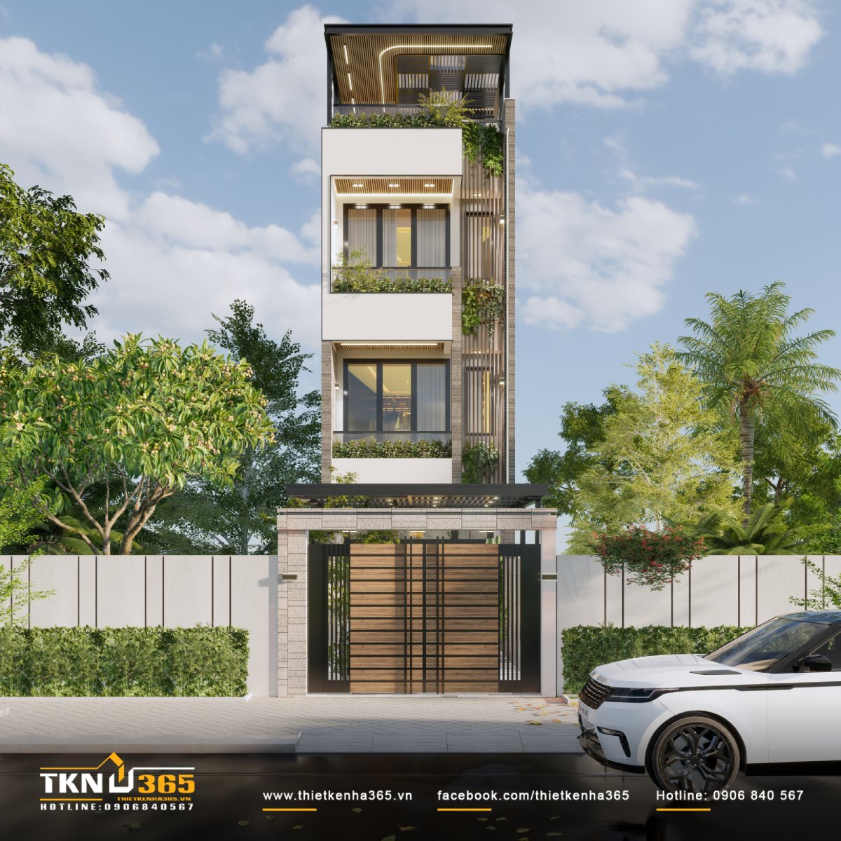 Thiết kế nhà phố 4 tầng 1