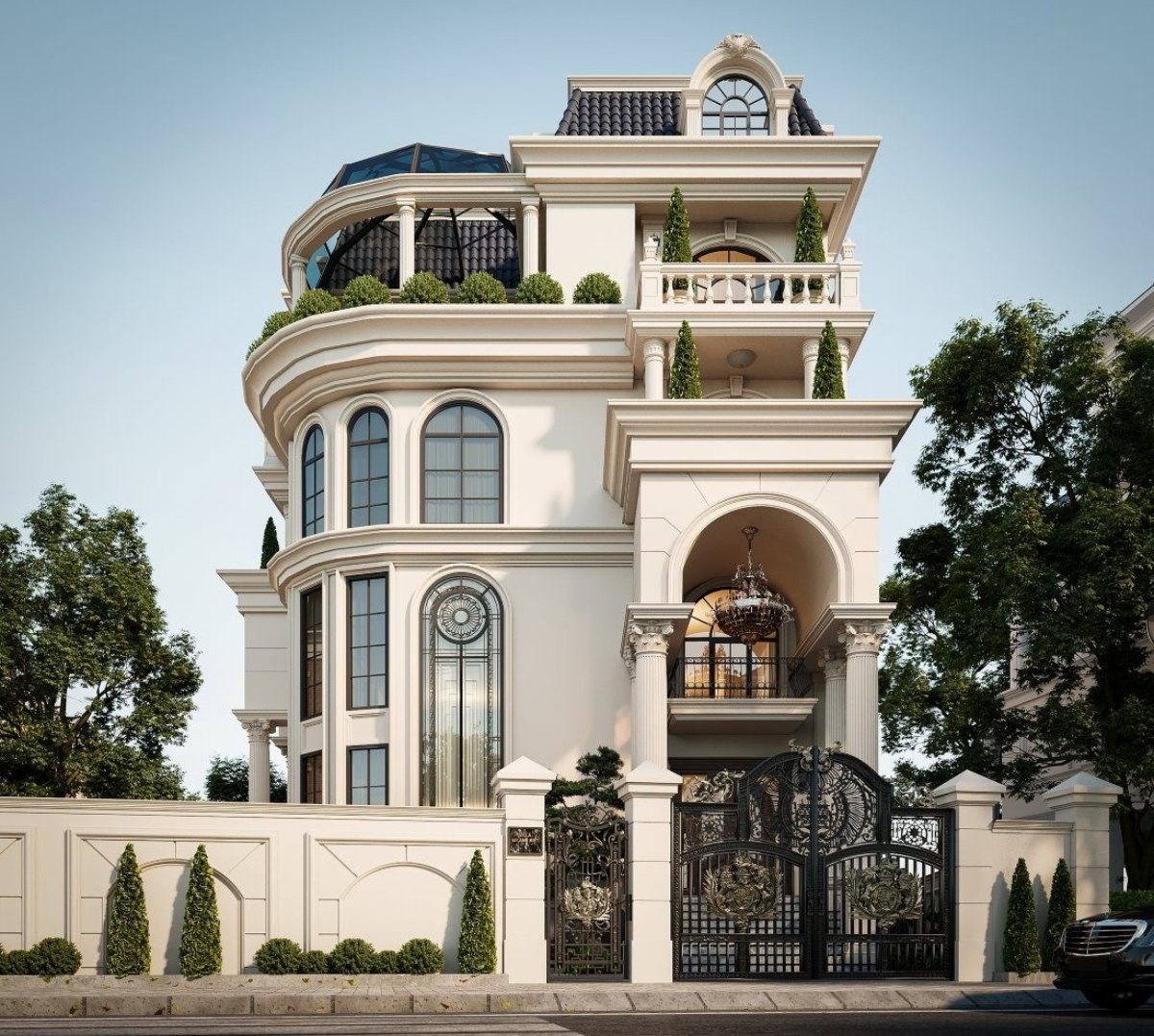 Thiết kế biệt thự 4 tầng 4