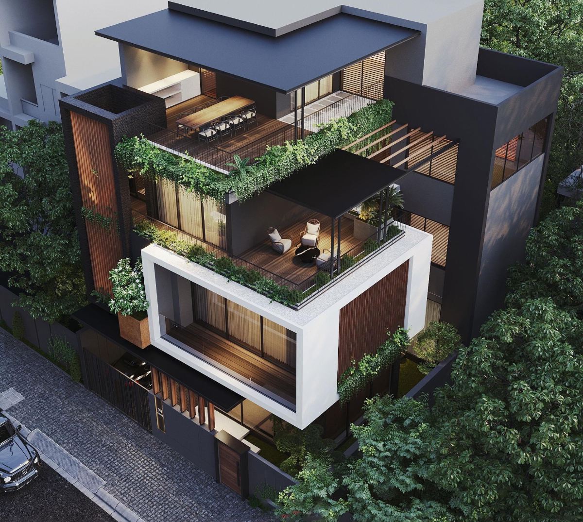 Thiết kế biệt thự 4 tầng 8