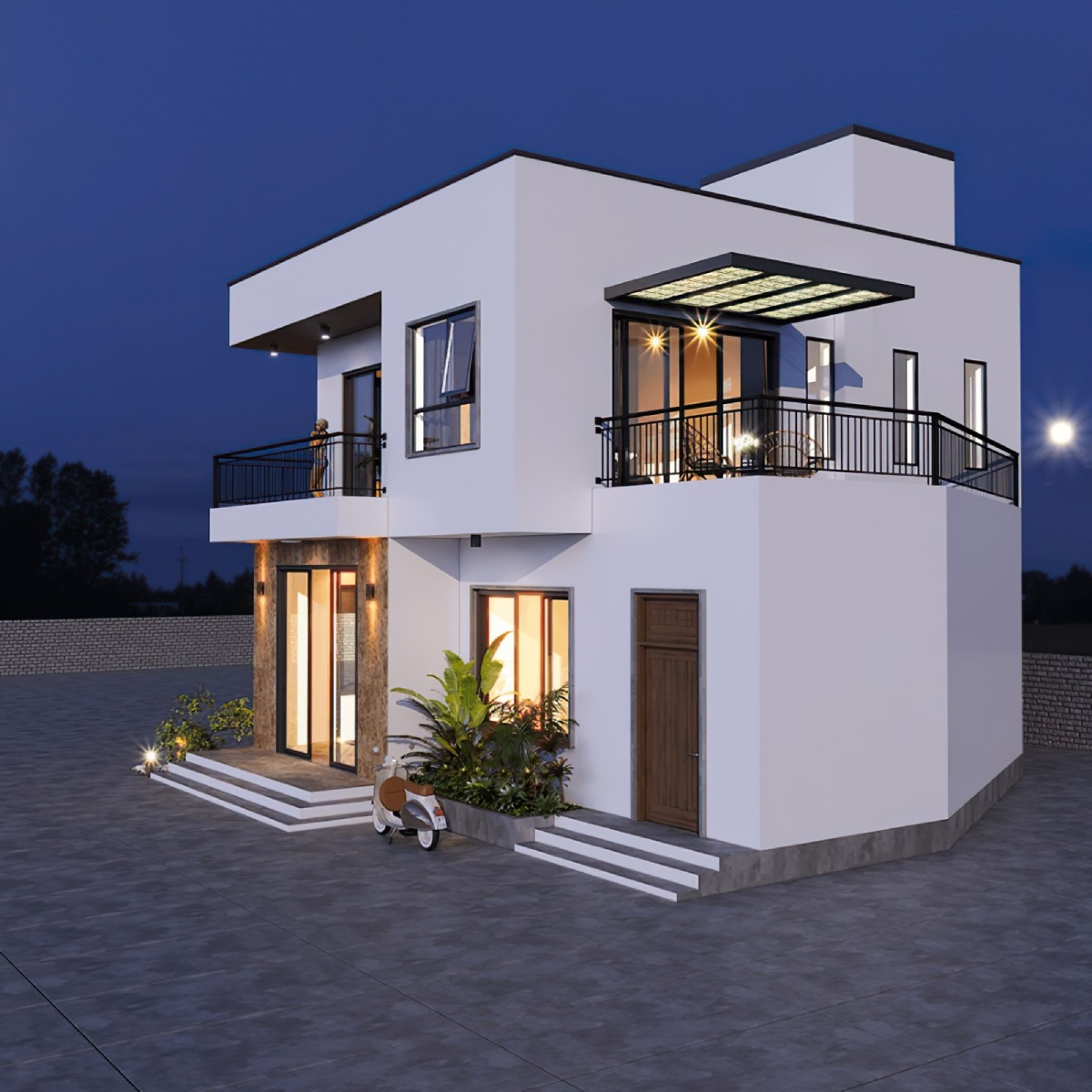 Thiết kế biệt thự mini 2 tầng 11