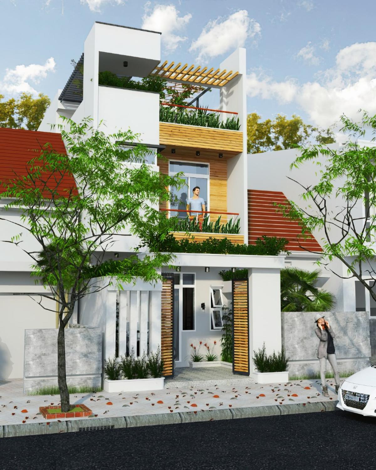 thiết kế nhà 2 tầng 5x24m 7