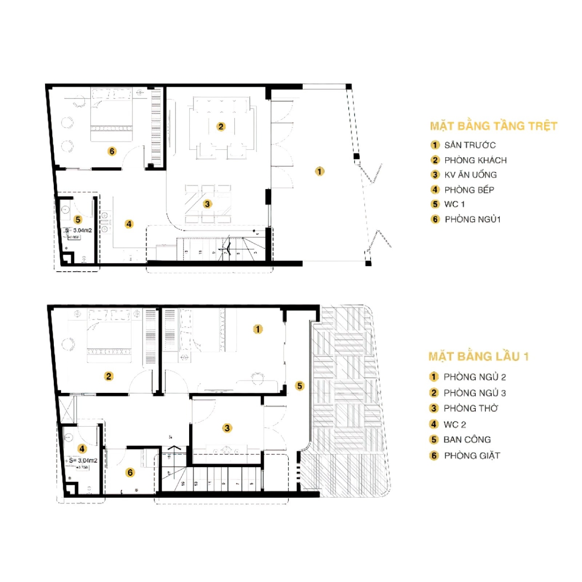 thiết kế nhà 2 tầng 5x24m 8