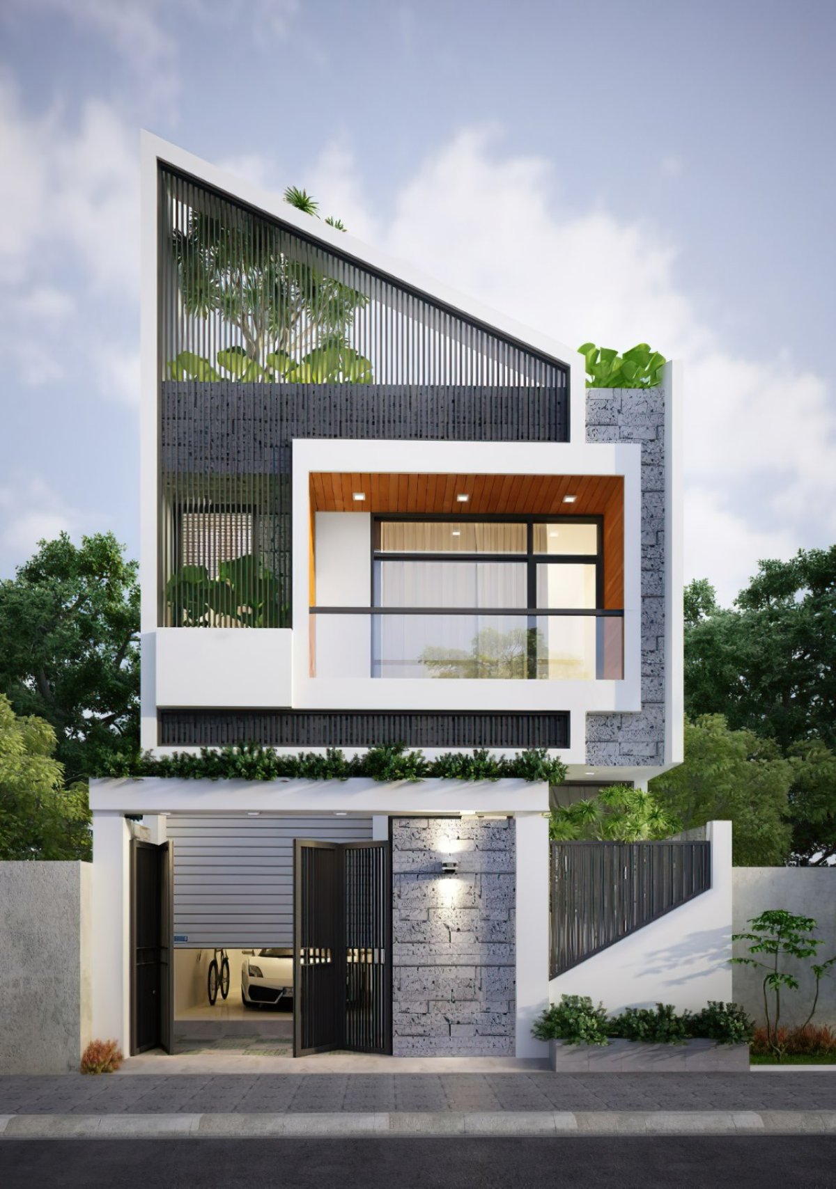 thiết kế nhà 2 tầng 7x20m 8