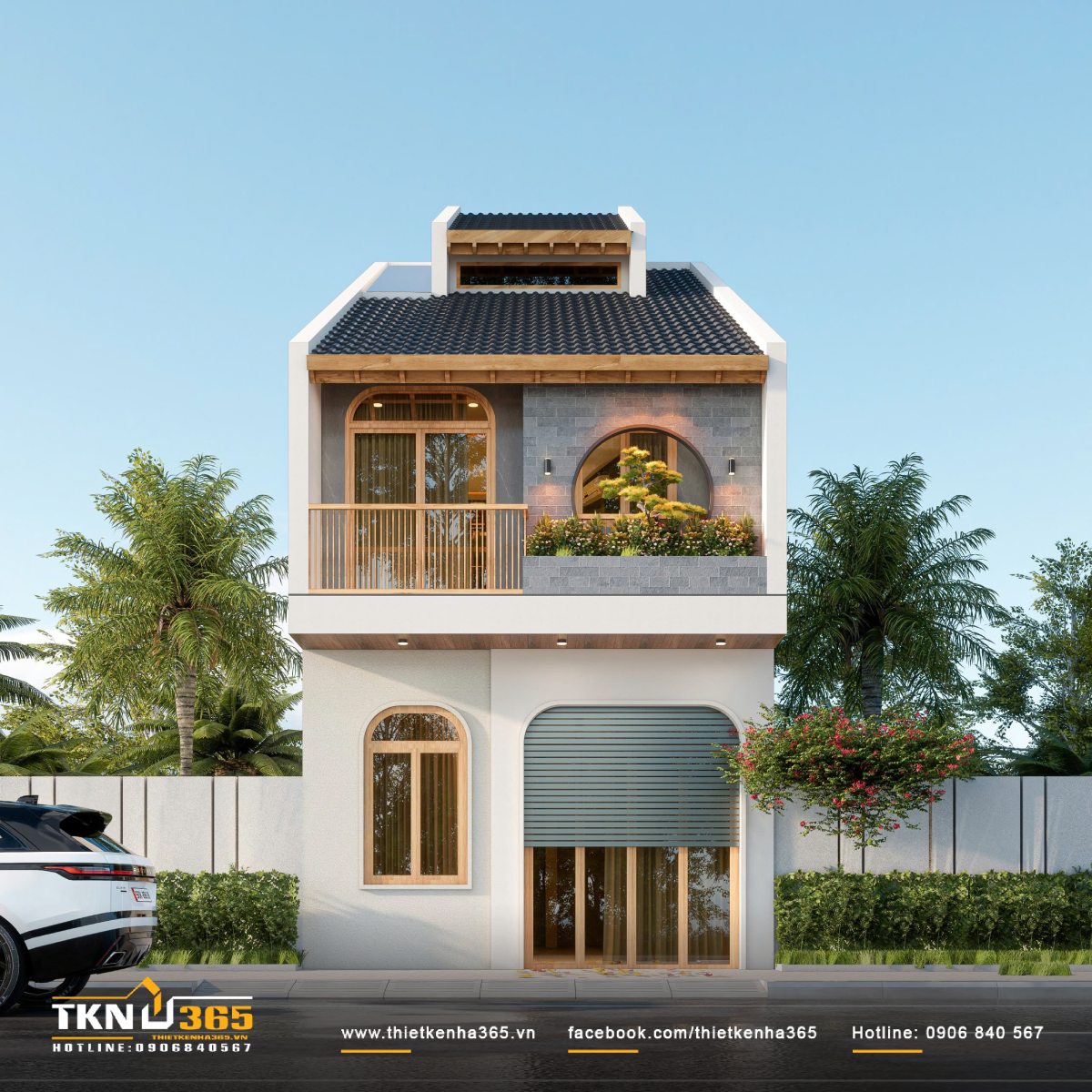 Thiết kế nhà phố 2 tầng 1