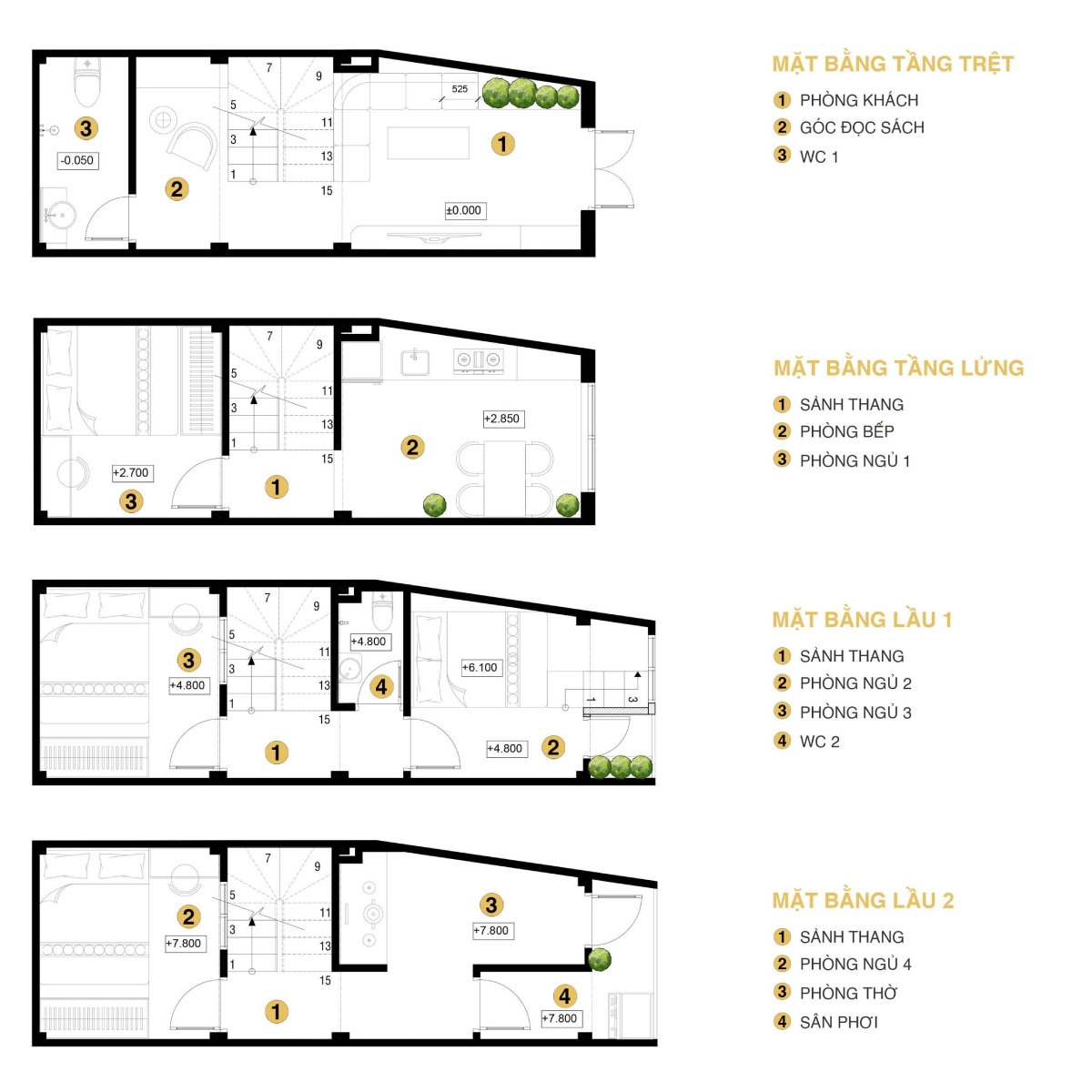 Thiết kế nhà phố 3 tầng 3