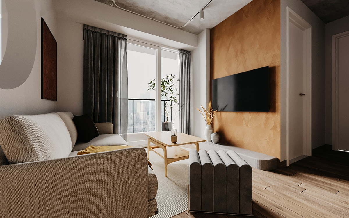 Kh&ocirc;ng gian 40m2 đủ lớn để thiết kế đầy đủ nội thất c&aacute;c ph&ograve;ng