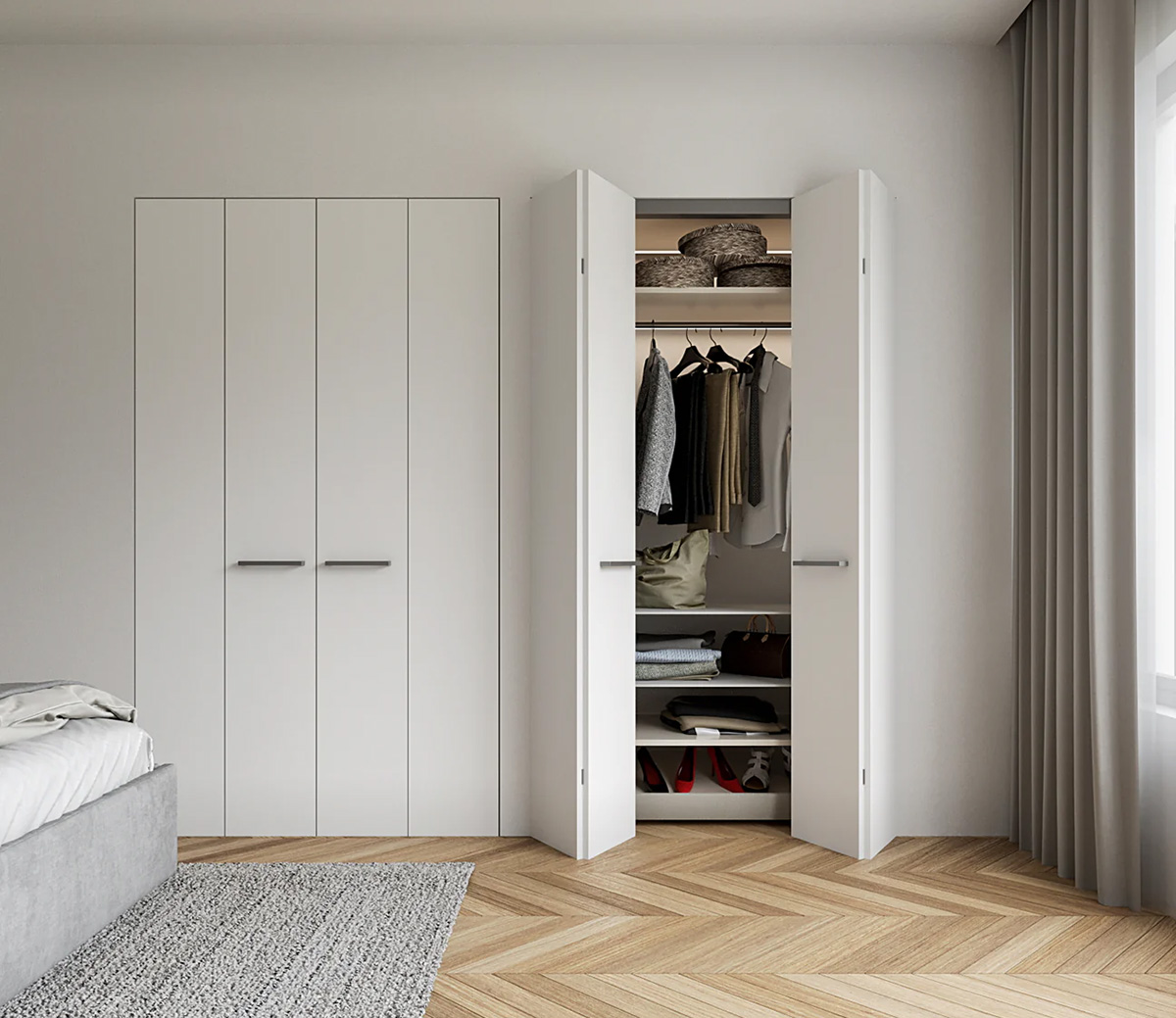 Thiết kế tủ quần áo âm tường đơn giản, liền lạc Thiết kế tủ quần áo âm tường đơn giản, liền lạc