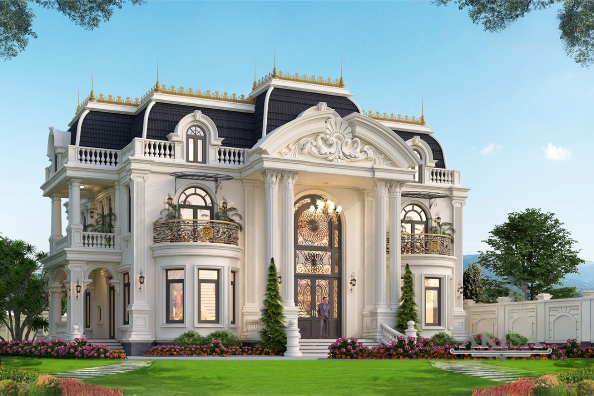 Công trình mang vẻ đẹp đăng đối, kiên cố và sang trọng, nổi bật với hệ cột Corinth kéo dài 2 tầng, bậc tam cấp lát đá granite và mái sảnh đắp nổi phù điêu tinh xảo.