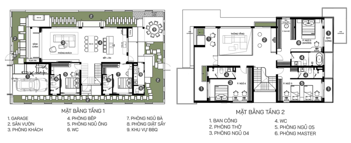 Bản vẽ c&ocirc;ng năng mẫu biệt thự 2 tỷ hiện đại