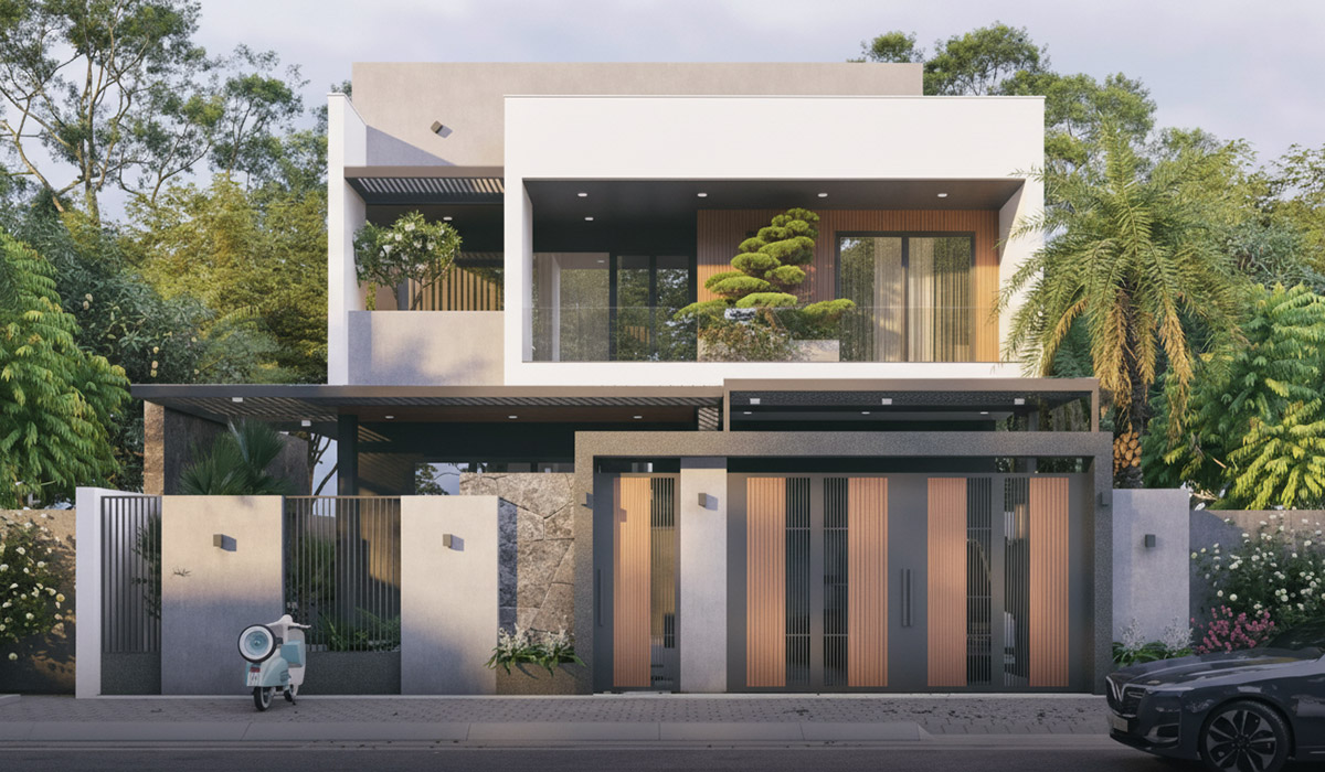 Mẫu biệt thự 2 tỷ phong c&aacute;ch hiện đại tỏa l&ecirc;n vẻ sang trọng đẳng cấp