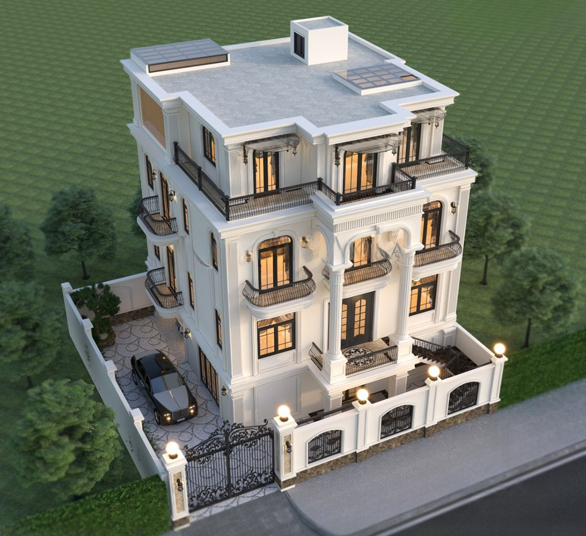 So với mái Thái hay mái Mansard, hệ mái bằng mang lại sự gọn gàng, hiện đại, đồng thời phù hợp xu hướng kiến trúc đương đại.