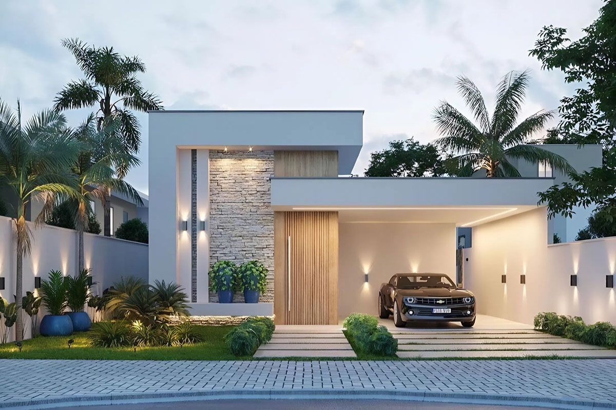 Mẫu biệt thự 1 tầng 3 phòng ngủ mái bằng sang trọng, đẳng cấp Mẫu biệt thự 1 tầng 3 phòng ngủ mái bằng sang trọng, đẳng cấp