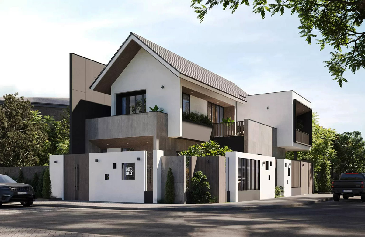 Mẫu biệt thự 2 tầng c&oacute; gara 2 mặt tiền g&acirc;y sự ch&uacute; &yacute; cho những người nh&igrave;n thấy