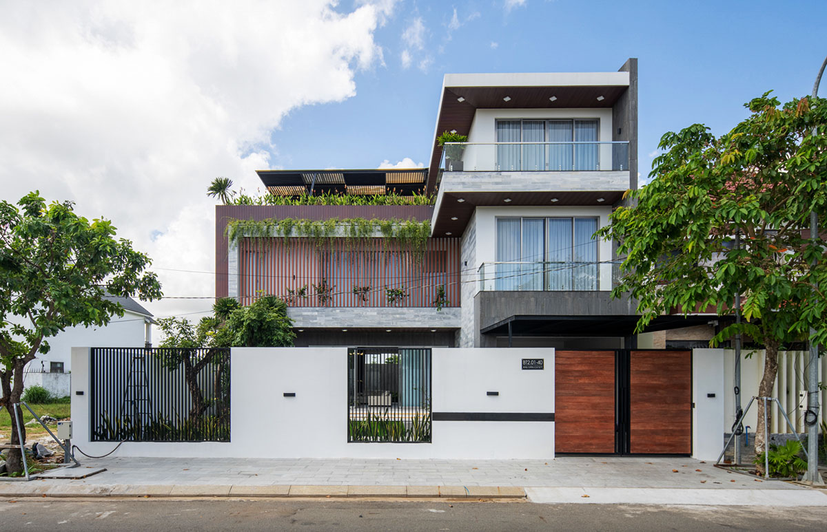 Mẫu biệt thự 2 tầng c&oacute; gara chữ L mang đến sự sang trọng