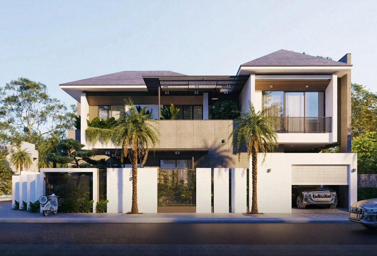 Lưu &yacute; khi thiết kế biệt thự 2 tầng c&oacute; gara &ocirc; t&ocirc;