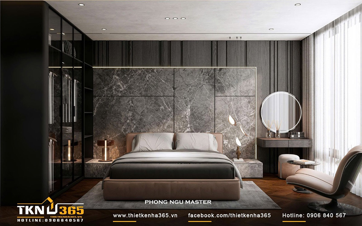 Bức tường đầu giường ốp đá kết hợp cùng gỗ, tạo vẻ đẹp mạnh mẽ, cá tính nhưng vẫn ấm cúng Bức tường đầu giường ốp đá kết hợp cùng gỗ, tạo vẻ đẹp mạnh mẽ, cá tính nhưng vẫn ấm cúng