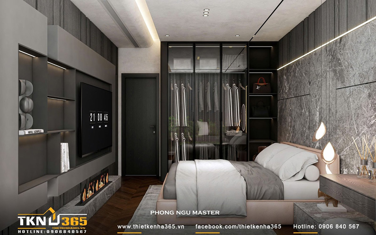Tủ quần áo bằng kính góp phần tăng thêm tính thẩm mỹ cho thiết kế phòng ngủ master Tủ quần áo bằng kính góp phần tăng thêm tính thẩm mỹ cho thiết kế phòng ngủ master