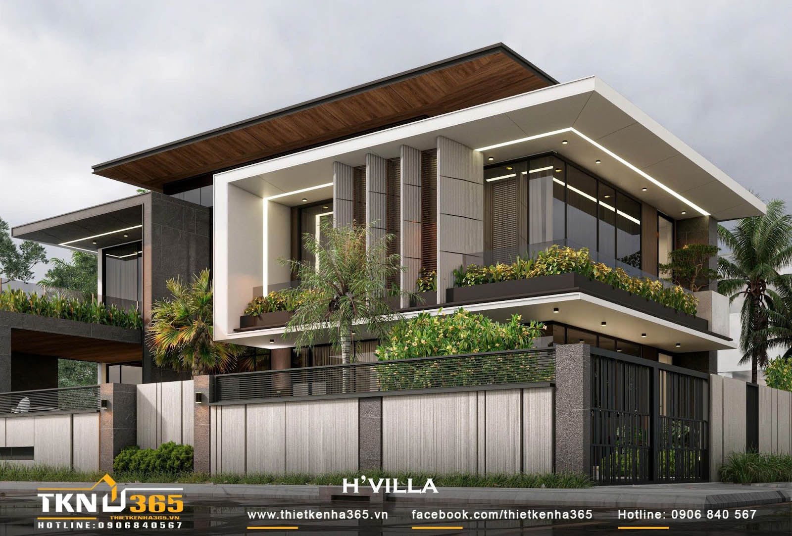 Biệt thự phố 2 tầng có mặt tiền hiện đại với hình khối vuông vắn, đan cài nhiều mảng xanh Biệt thự phố 2 tầng có mặt tiền hiện đại với hình khối vuông vắn, đan cài nhiều mảng xanh