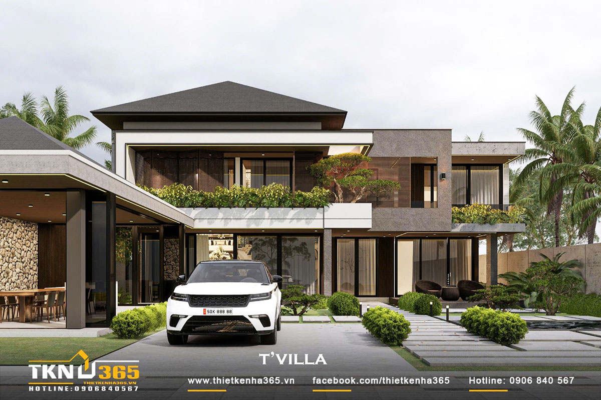 Biệt thự 2 tầng mái Nhật hiện đại tọa lạc trên một lô đất rộng thoáng ở Đồng Nai Biệt thự 2 tầng mái Nhật hiện đại tọa lạc trên một lô đất rộng thoáng ở Đồng Nai