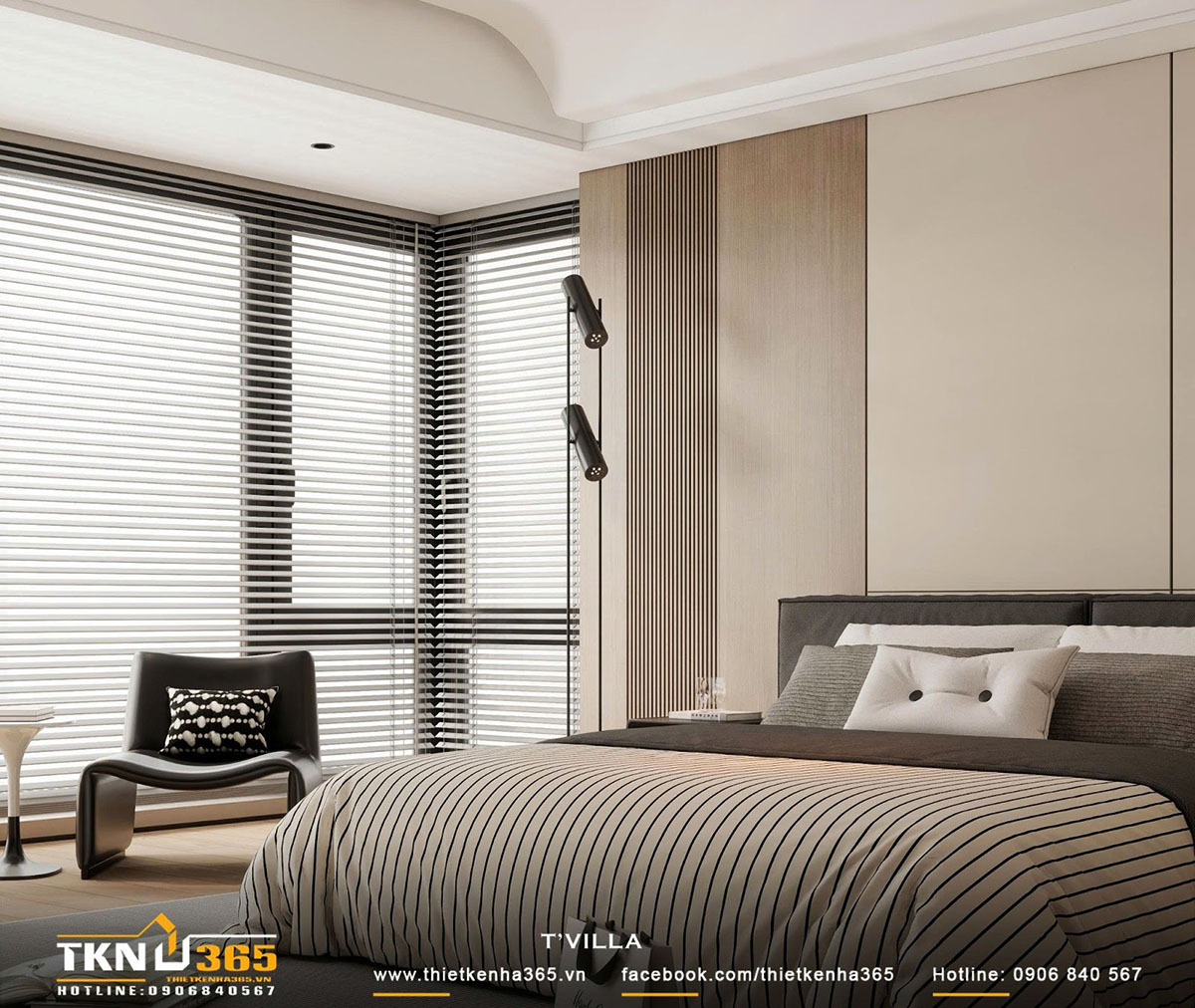 Hệ rèm linh hoạt giúp phòng ngủ nhận được nhiều ánh sáng tự nhiên nhưng vẫn đảm bảo sự riêng tư cần thiết Hệ rèm linh hoạt giúp phòng ngủ nhận được nhiều ánh sáng tự nhiên nhưng vẫn đảm bảo sự riêng tư cần thiết