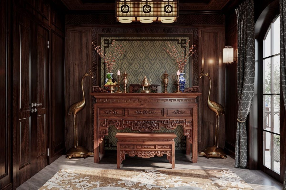 Bàn thờ không đặt ở không gian riêng tư như phòng ngủ (Ảnh: Sưu tầm)