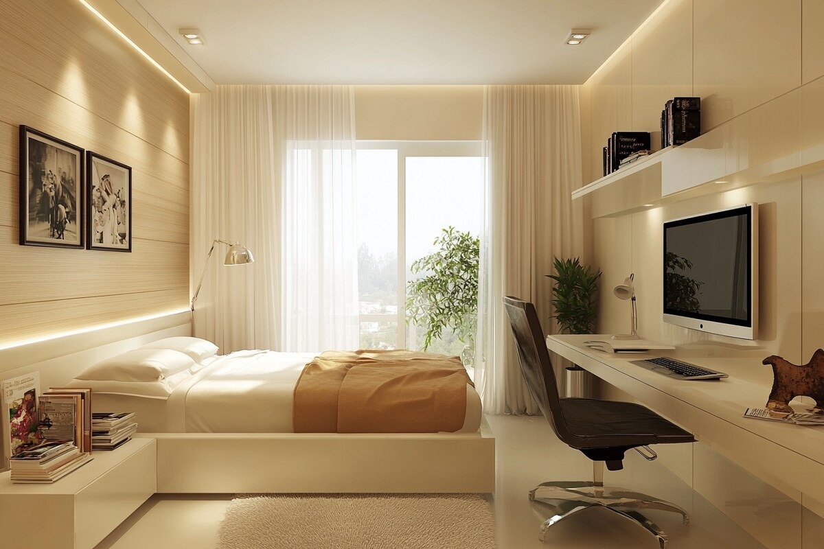 Đặt giường ngay sát cửa ra vào gây cảm giác chật chội và bí bách (Ảnh: Sưu tầm)