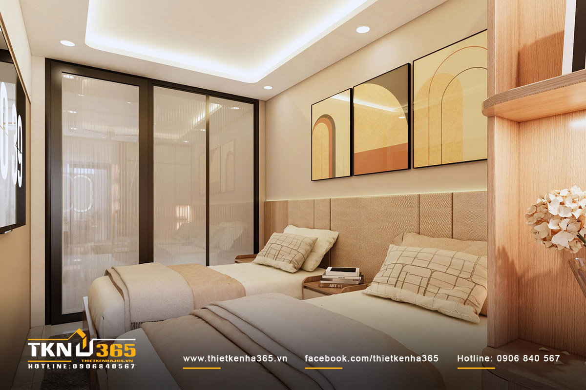 Nhà chị Mỹ Quận 8, nhà phố 1 triệt 2 lầu 1 tum, phòng ngủ