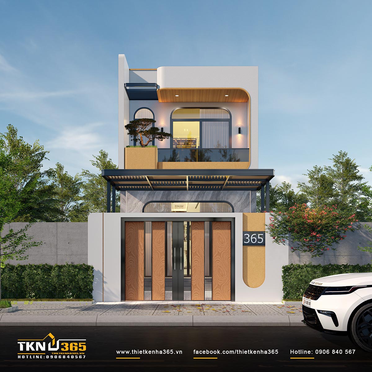 Thiết kế nhà 1 trệt 1 lầu hiện đại tại Trà Vinh