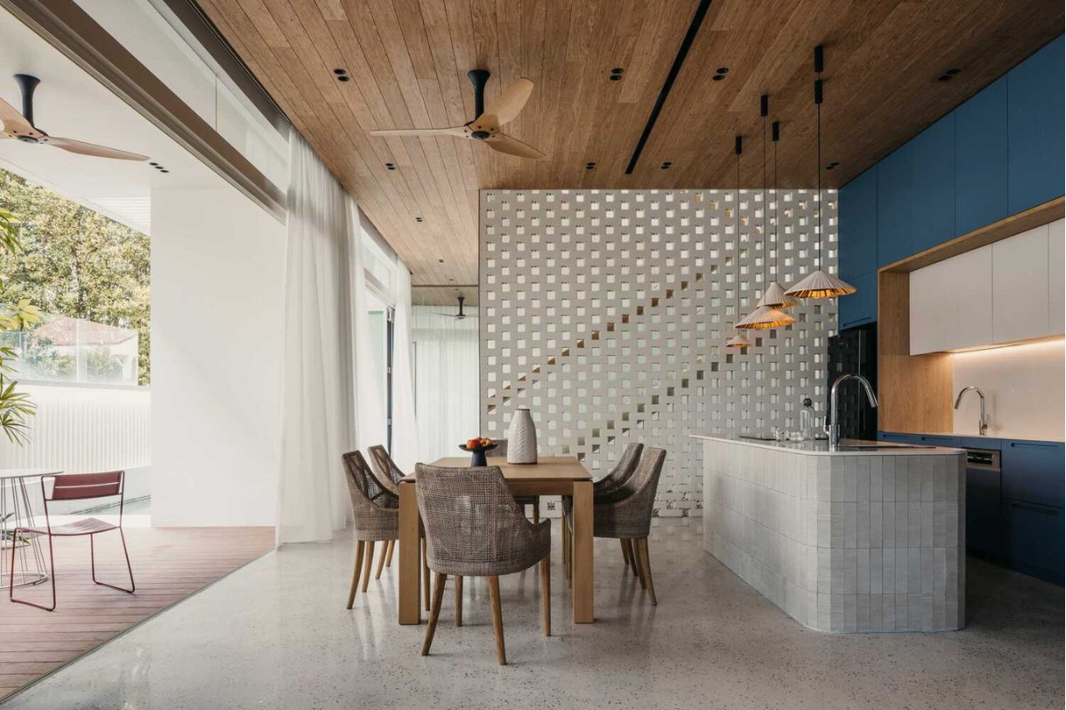 Tầng trệt cao thoáng, kết hợp bếp và phòng ăn, đúng tiêu chuẩn 3,0 - 3,6m (Ảnh: Sưu tầm)