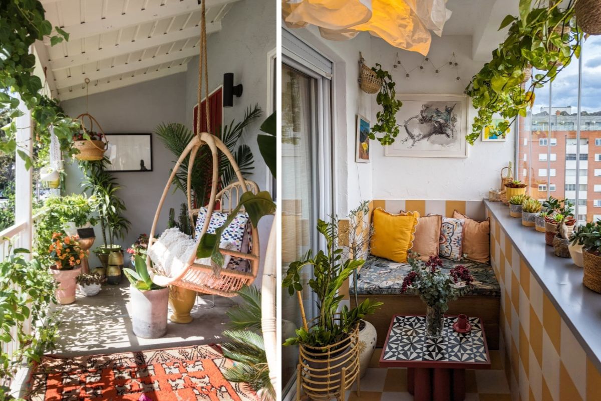 Đối với vườn ban công nhà phố, hãy tận dụng lan can, góc tường hoặc kệ treo để trồng cây (Ảnh: Sưu tầm)