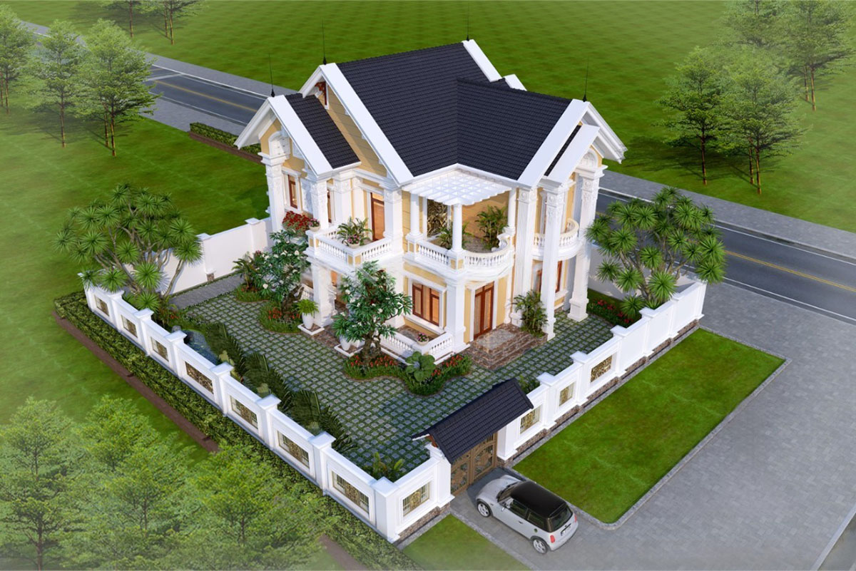 Kh&ocirc;ng gian s&acirc;n vườn rộng r&atilde;i gi&uacute;p mang lại cảm gi&aacute;c gần gũi với thi&ecirc;n nhi&ecirc;n v&agrave; tạo kh&ocirc;ng gian sống thoải m&aacute;i cho c&aacute;c th&agrave;nh vi&ecirc;n trong gia đ&igrave;nh.