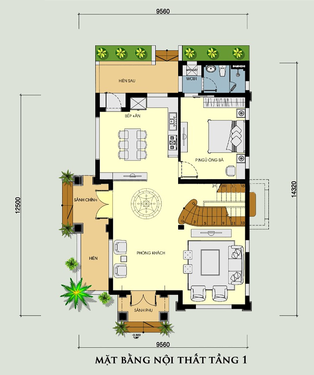 Bản vẽ mẫu biệt thự 2 tầng cổ điển m&aacute;i Th&aacute;i