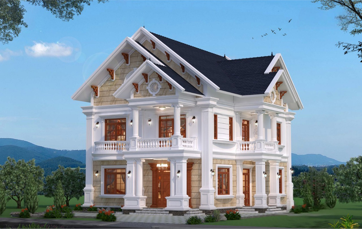 Sự kết hợp giữa m&agrave;u sắc trang nh&atilde; v&agrave; c&aacute;c chi tiết kiến tr&uacute;c h&agrave;i h&ograve;a tạo n&ecirc;n một kh&ocirc;ng gian sống tho&aacute;ng đ&atilde;ng, gần gũi thi&ecirc;n nhi&ecirc;n.