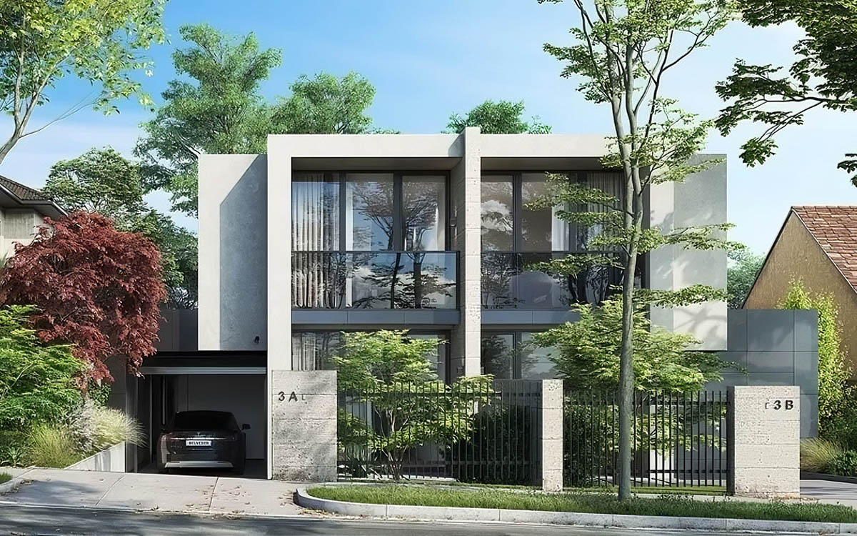 Kiến trúc biệt thự 2 tầng chú trọng vào bố cục đối xứng, tỷ lệ cân bằng và sự hòa hợp giữa khối nhà – cảnh quan, giúp tổng thể công trình vừa thanh thoát vừa bề thế.