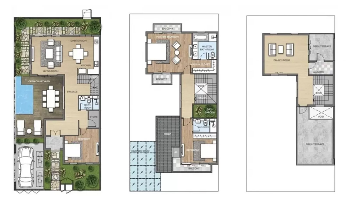 Bản vẽ mẫu biệt thự song lập 3 tầng
