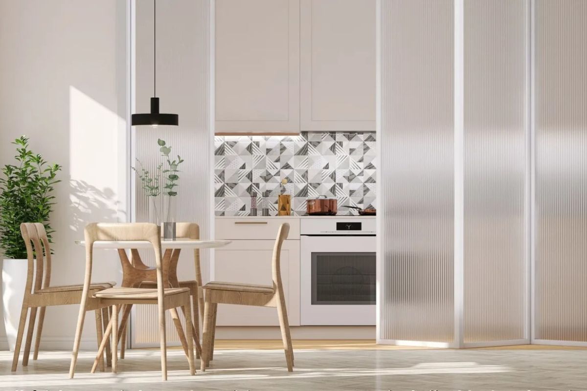 Vách ngăn linh hoạt giúp hóa giải hướng bếp xấu (Ảnh: Sưu tầm)