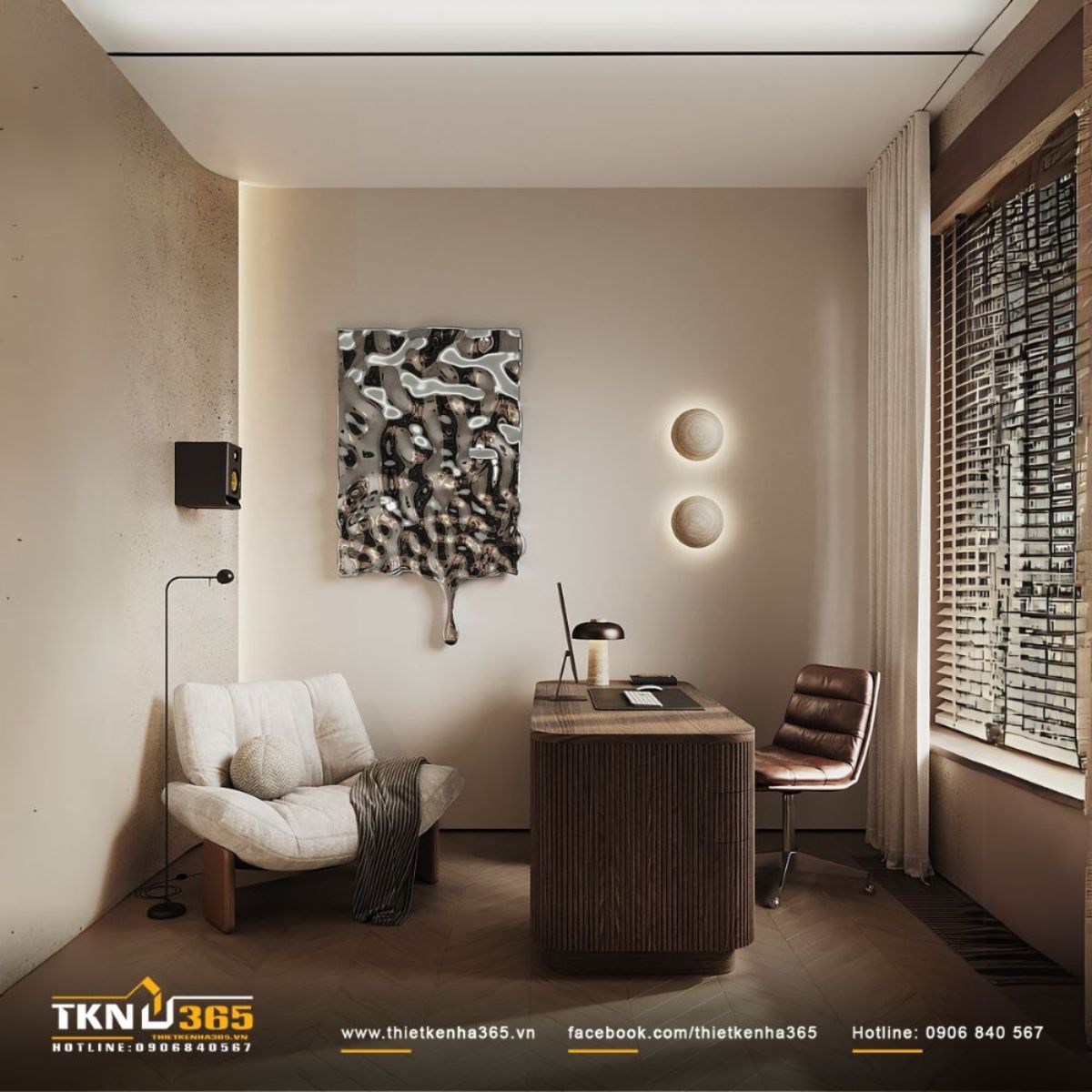 Ph&ograve;ng l&agrave;m việc gọn g&agrave;ng, tối ưu &aacute;nh s&aacute;ng tự nhi&ecirc;n