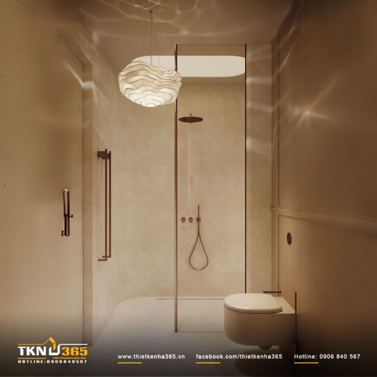 Khu vực tắm đứng tối giản, ph&acirc;n t&aacute;ch bằng k&iacute;nh trong suốt gi&uacute;p kh&ocirc;ng gian lu&ocirc;n th&ocirc;ng tho&aacute;ng