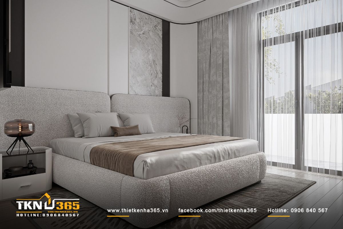 Tổng thể phòng ngủ thể hiện trọn vẹn tinh thần “ít nhưng đủ”