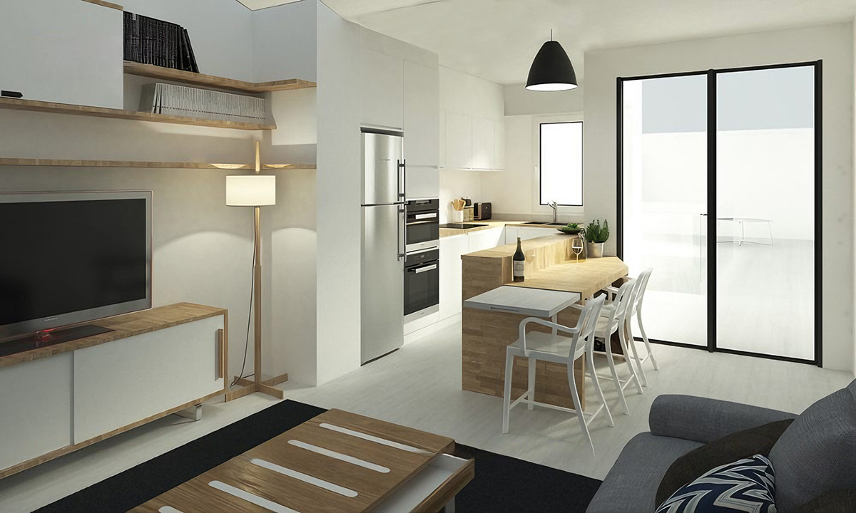 Thiết kế không gian mở là giải pháp giúp ngôi nhà thoáng sáng, tiện nghi và tiết kiệm diện tích tối đa.