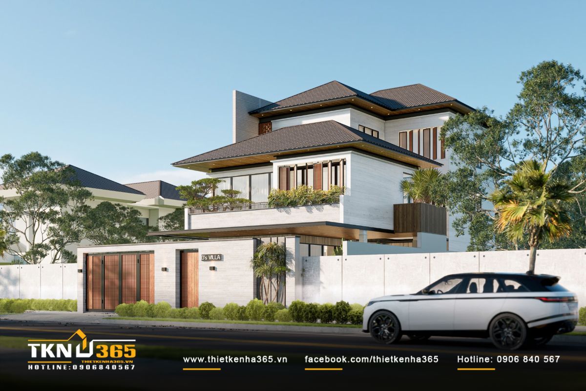 Biệt thự D’s Villa nổi bật trong khu dân cư nhưng vẫn giữ nét trang nhã, hiện đại