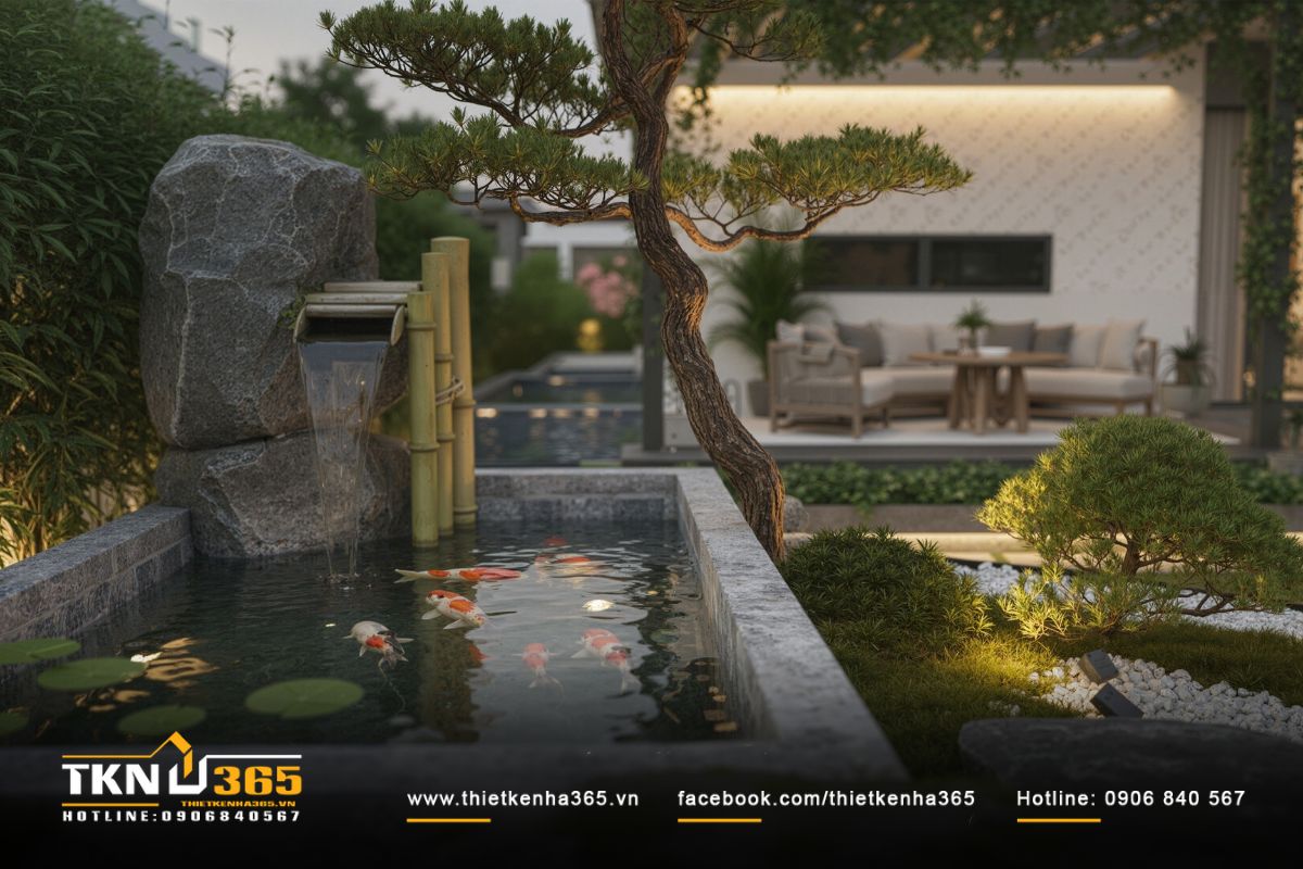 Tre và ánh sáng hắt nhẹ tựa như bản hòa âm dịu dàng giữa thiên nhiên và kiến trúc