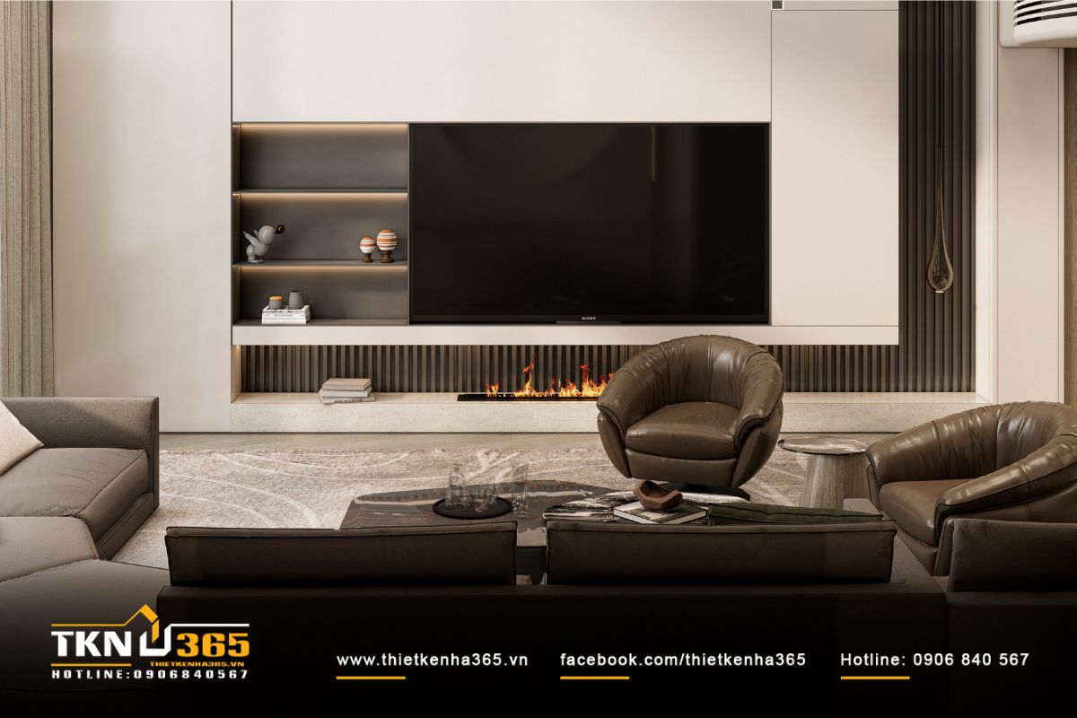 Sự liên thông giữa phòng khách - bếp - bàn ăn giúp không gian tầng trệt vận hành mạch lạc và tăng kết nối giữa các thành viên trong gia đình