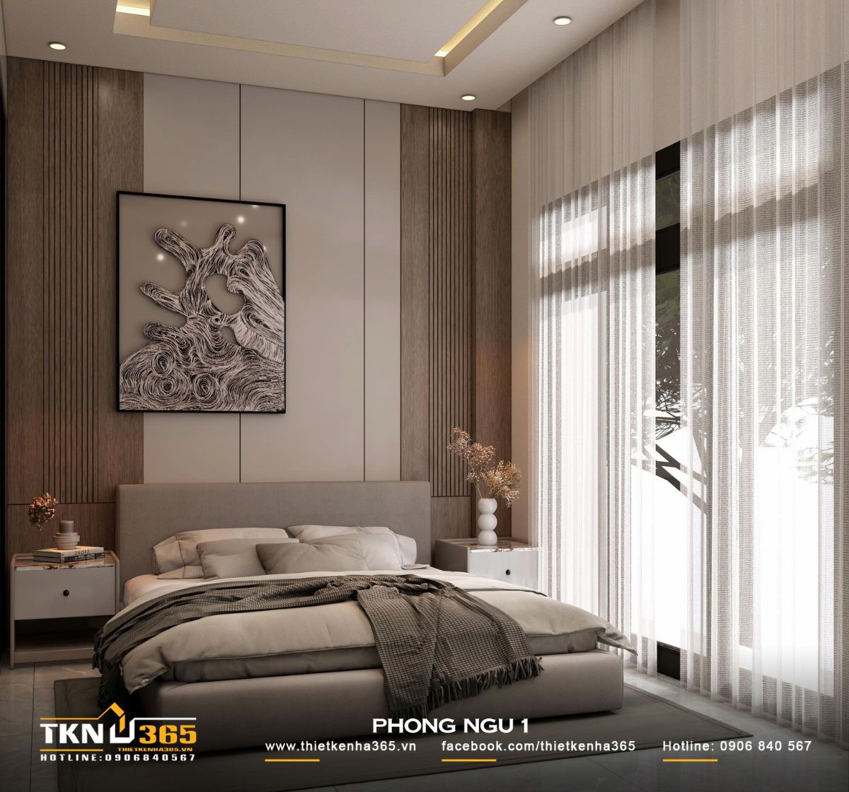 Ánh sáng tự nhiên qua lớp rèm mỏng mang đến cảm giác thư thái