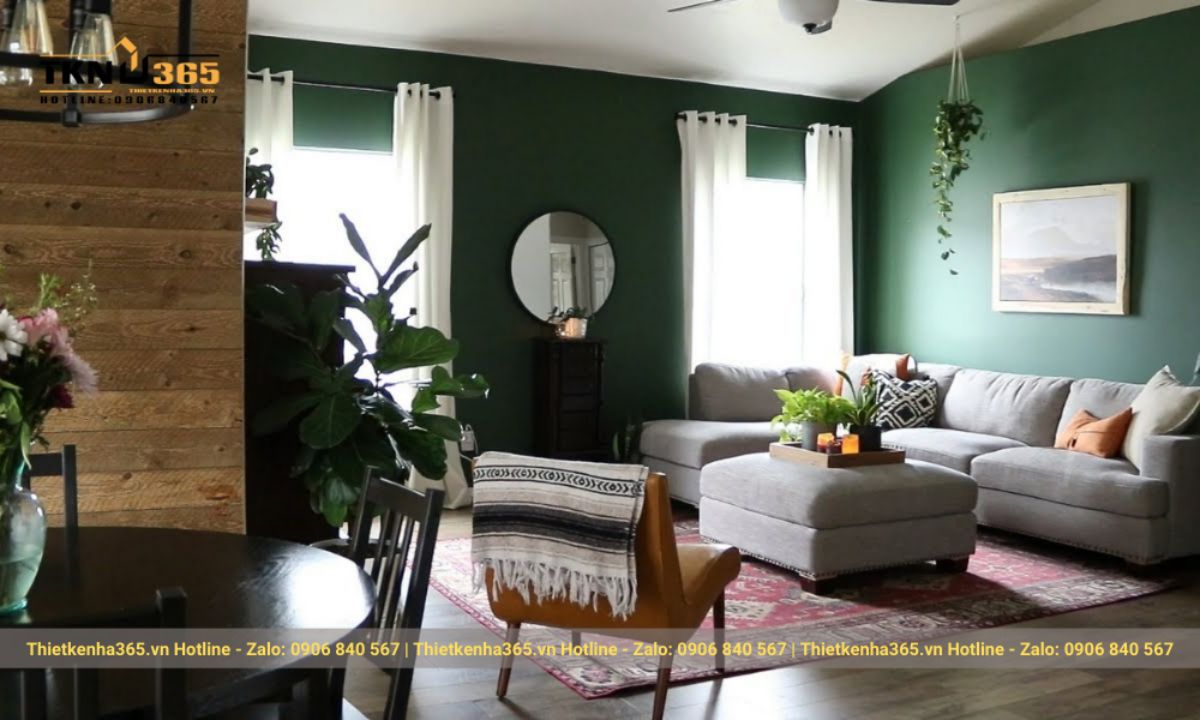Thiết kế phòng khách mệnh Mộc