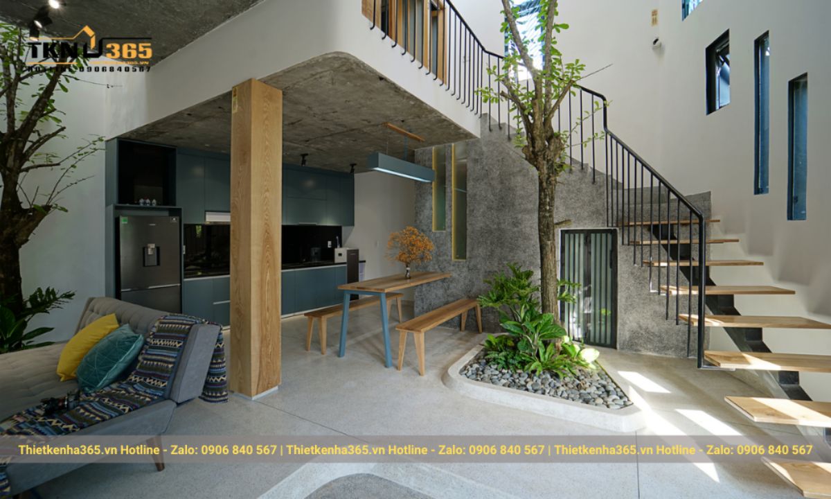 Thiết kế nội thất nhà méo gần gũi với thiên nhiên