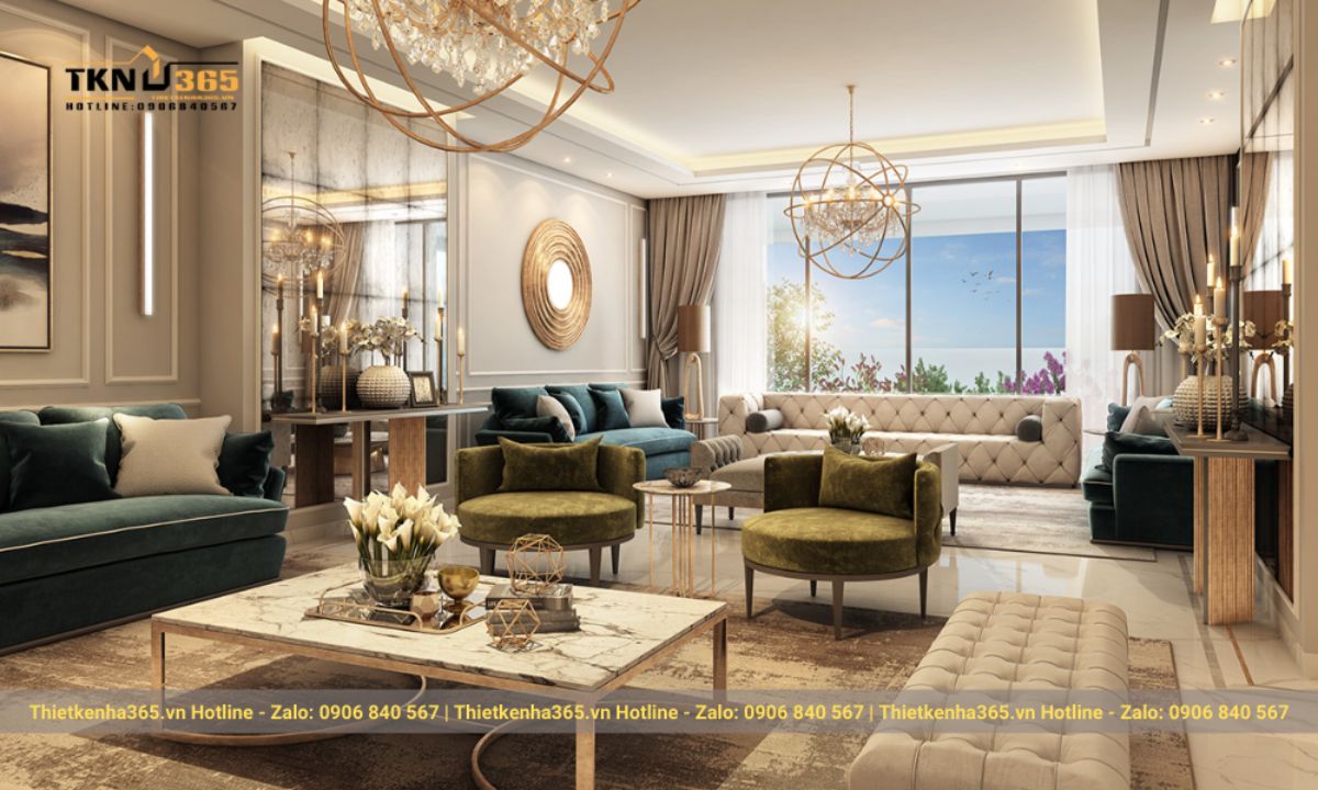 Mẫu 6: Mẫu nội thất phong cách kiểu Pháp sang trọng