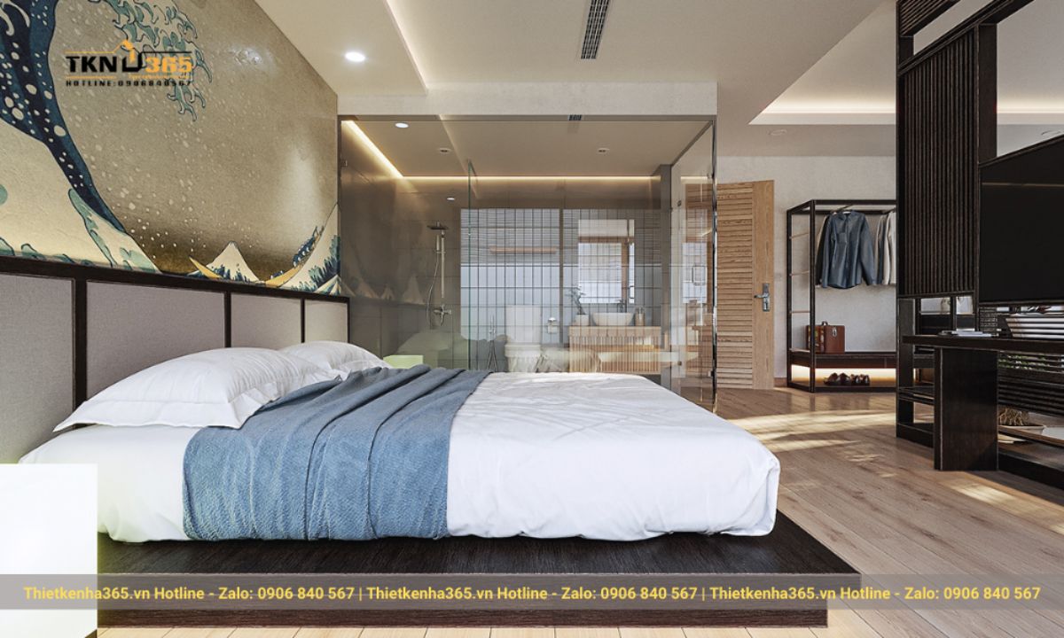 Mẫu 3: Nội thất không gian mở đậm đà hơi thở Nhật Bản