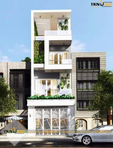 Mẫu nhà lệch tầng đẹp 5m có 3 tầng 1 tum